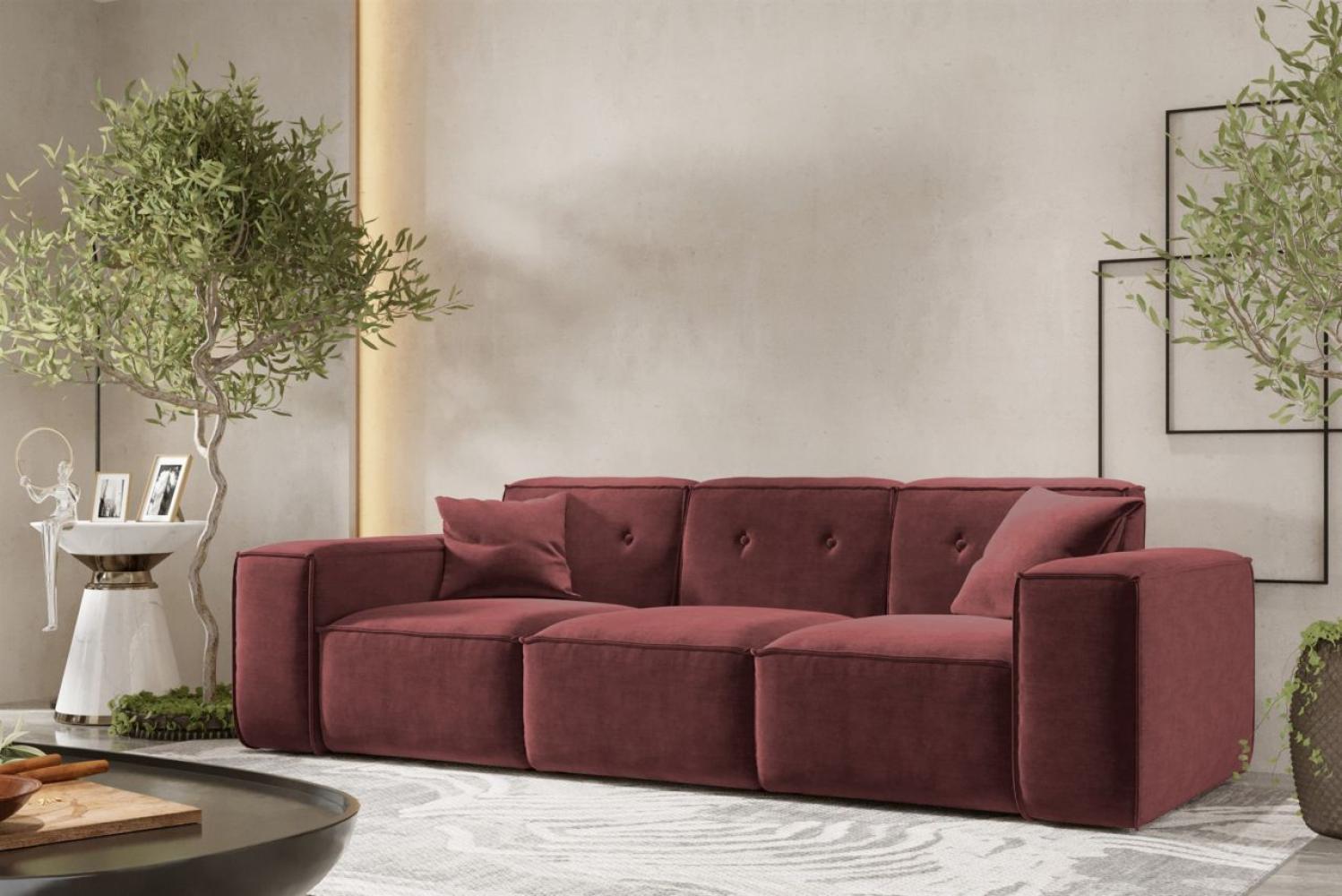 Sofa Designersofa CESINA 3-Sitzer in Stoff Perfect Harmony Bordeauxrot Bild 1