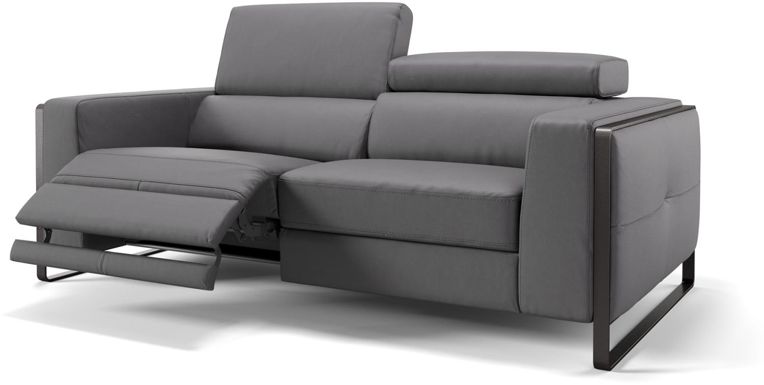 Sofanella Dreisitzer MANZANO Ledercouch Funktionssofa Couch in Grau Bild 1