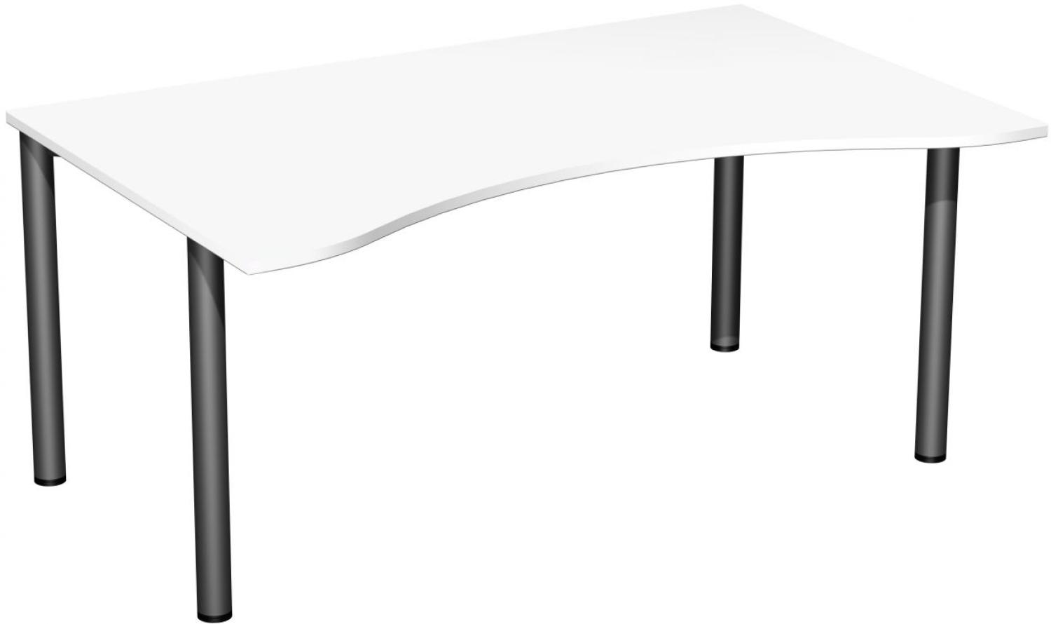 Schreibtisch '4 Fuß Flex', feste Höhe 160x100cm, Weiß / Anthrazit Bild 1