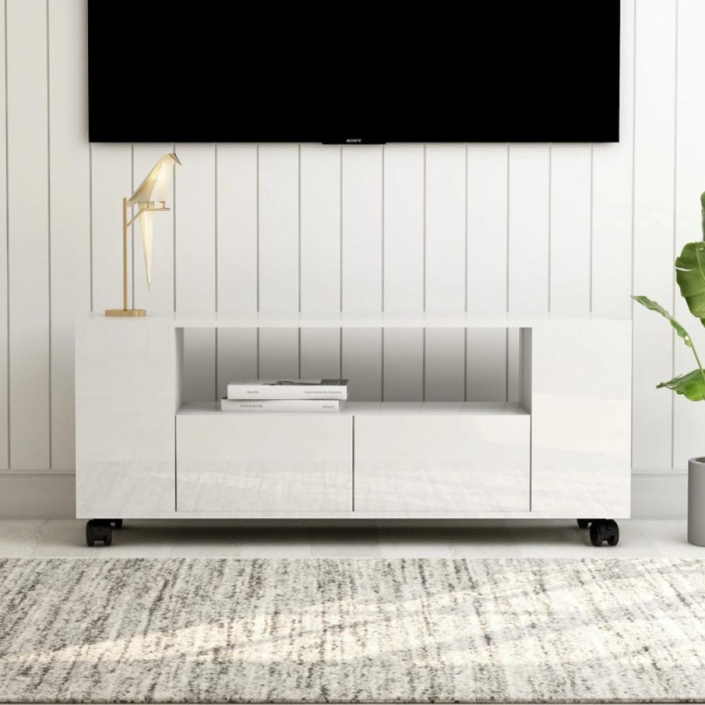 TV-Schrank Hochglanz-Weiß 120x35x43 cm Holzwerkstoff Bild 1