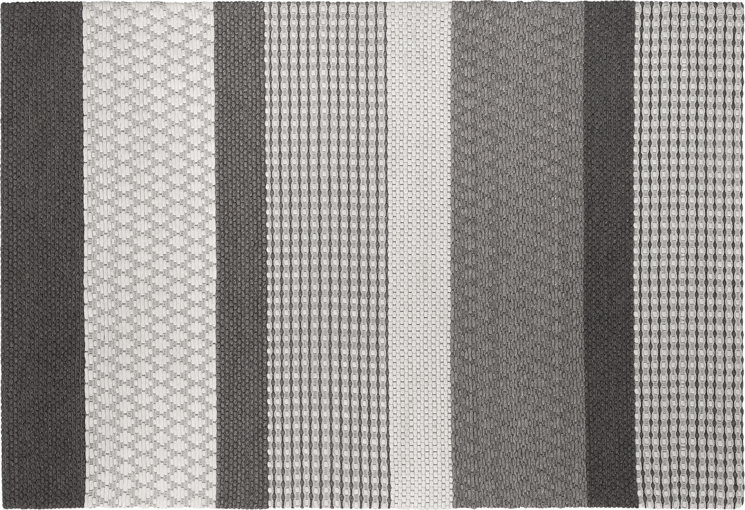 Teppich Wolle grau 140 x 200 cm Streifenmuster Kurzflor AKKAYA Bild 1