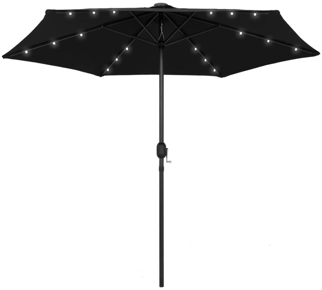 Sonnenschirm mit LED-Leuchten & Aluminium-Mast 270 cm Schwarz Bild 1