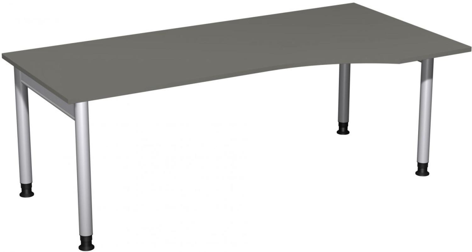 PC-Schreibtisch '4 Fuß Pro' rechts, höhenverstellbar, 200x100cm, Graphit / Silber Bild 1