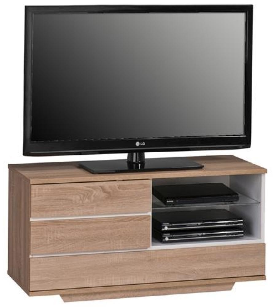 TV Board Iris, 1007 x 503 x 400 mm, Sonoma-Eiche - Icy-weiß Bild 1