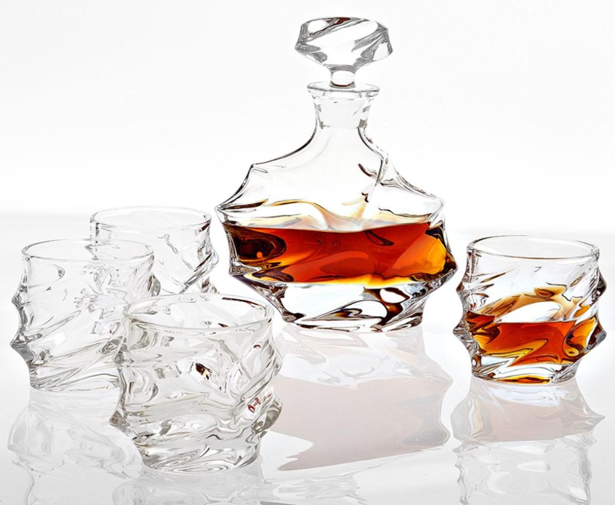 Casa Padrino Kristallglas Whisky / Cognac Set - 4 Whisky Gläser mit Karaffe - Luxus Hotel & Restaurant Accessoires Bild 1