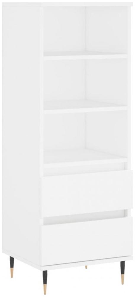 Highboard Weiß 40x36x110 cm Holzwerkstoff (Farbe: Weiß) Bild 1