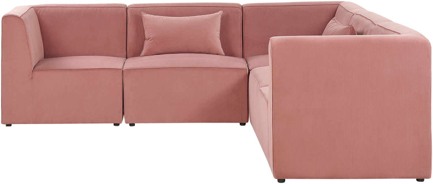 Ecksofa Cord rosa linksseitig 5-Sitzer LEMVIG Bild 1