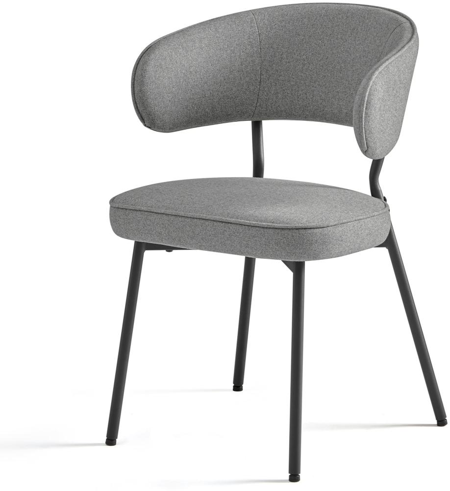 VASAGLE 1 Set Küchenstuhl Polsterstuhl Wohnzimmerstuhl Sessel mit Rückenlehne, Metallbeine,Loungesessel dunkelgrau CDL100G01 Bild 1