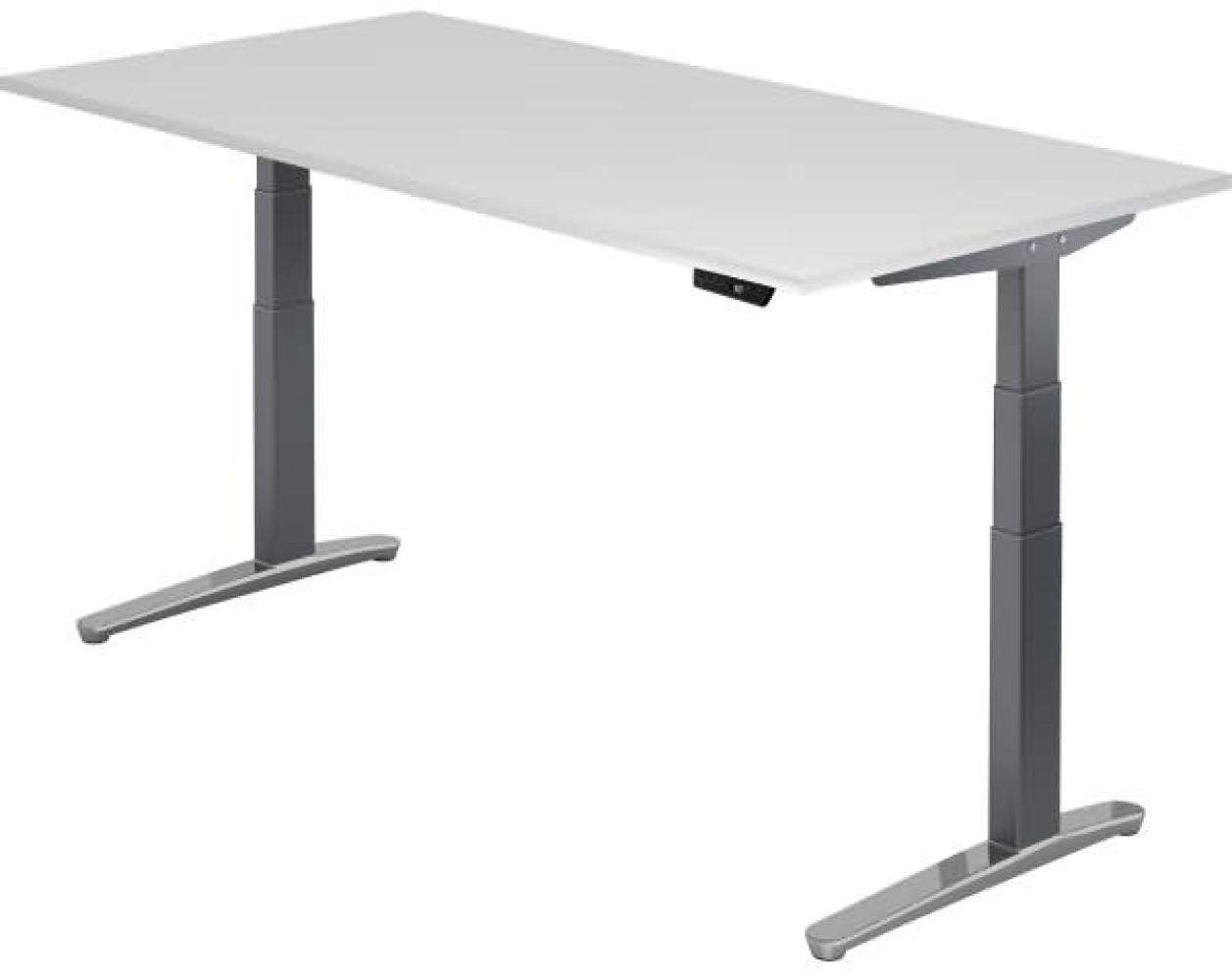'XBHM2E' Sitz-Steh-Schreibtisch elektrisch 200x100cm Weiß Graphit, poliert Bild 1