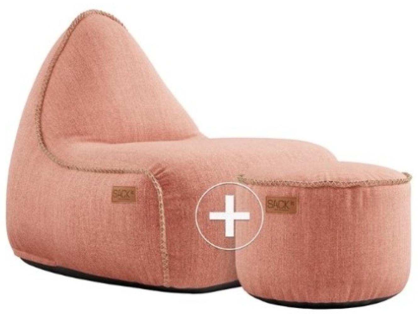 RETROit Cobana Outdoor Sitzsack Loungsessel mit Hocker – Sparset rosé Bild 1