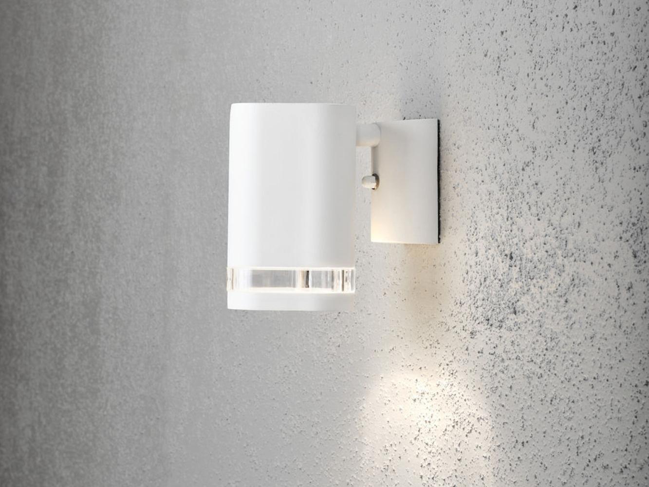LED Design Außenwandleuchte Downlight aus Aluminium Höhe 13cm, Weiß Bild 1