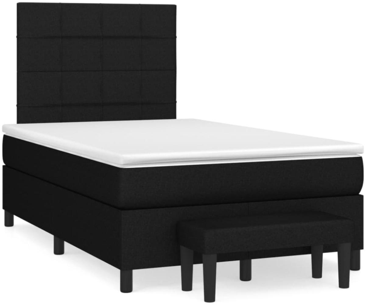 vidaXL Boxspringbett mit Matratze Schwarz 120x190 cm Stoff Bild 1