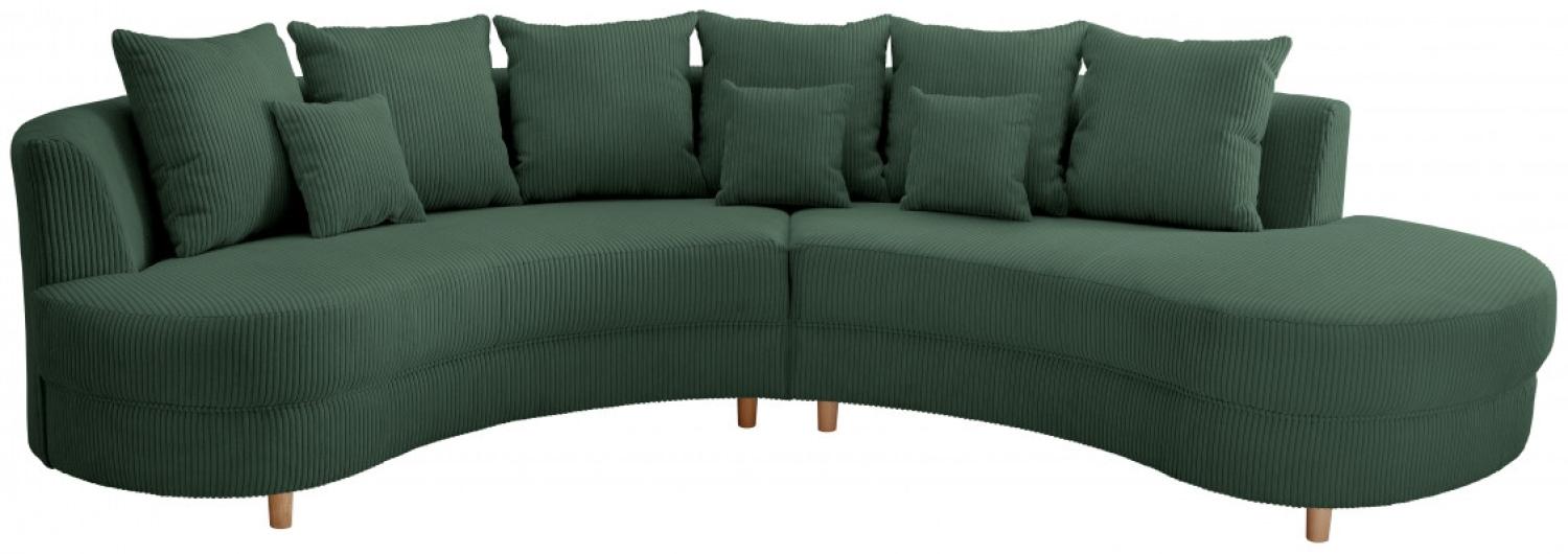 Big Sofa Limona von Benformato Cord Bezug ohne Hocker Moosgrün & rechts Bild 1