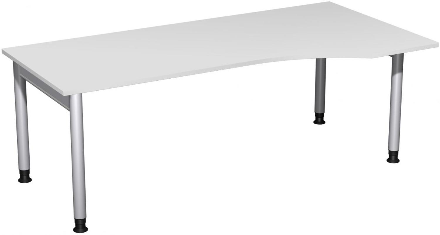 PC-Schreibtisch '4 Fuß Pro' rechts, höhenverstellbar, 200x100cm, Lichtgrau / Silber Bild 1