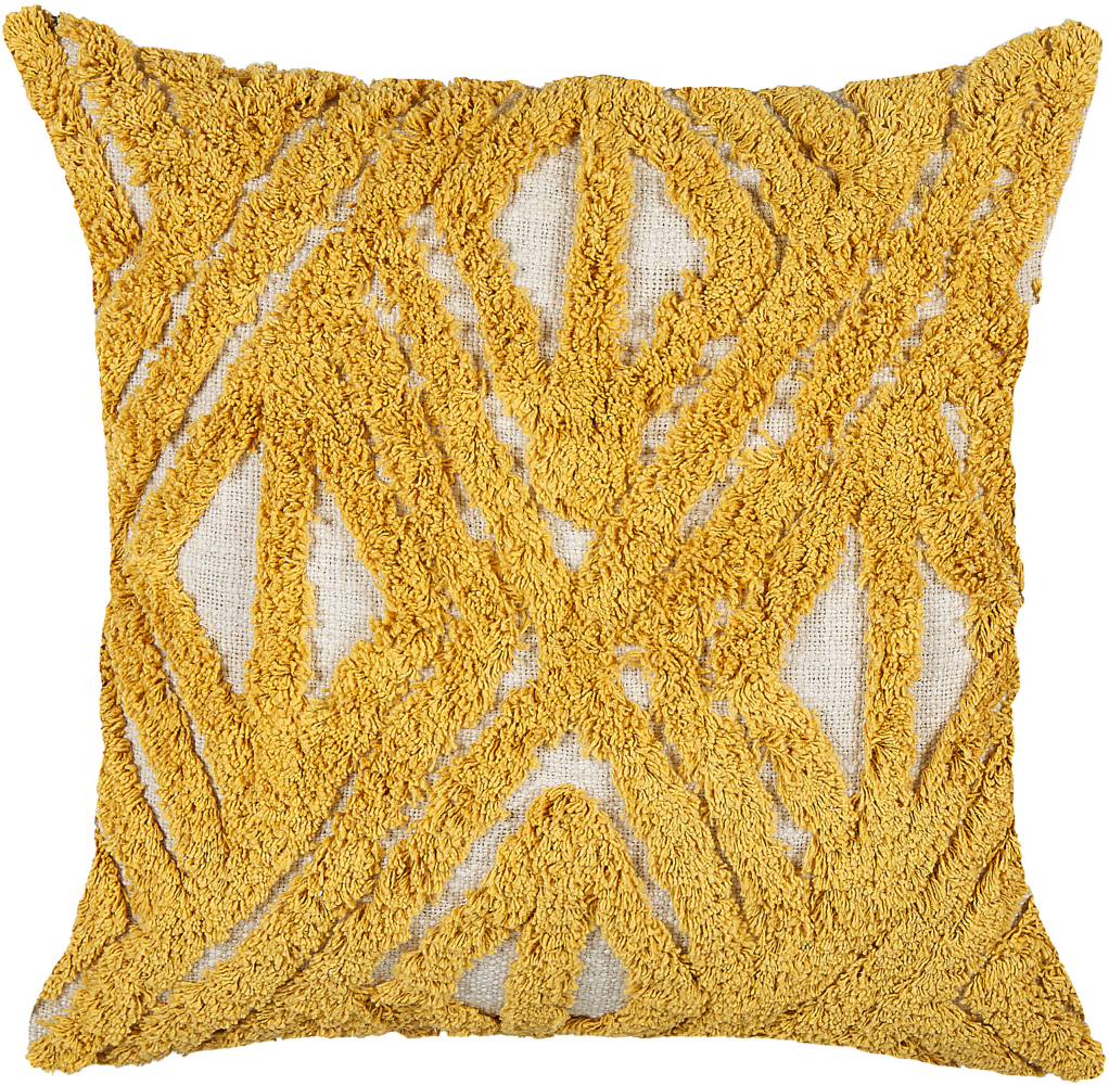 Dekokissen geometrisches Muster Baumwolle senfgelb getuftet 45 x 45 cm ALCEA Bild 1