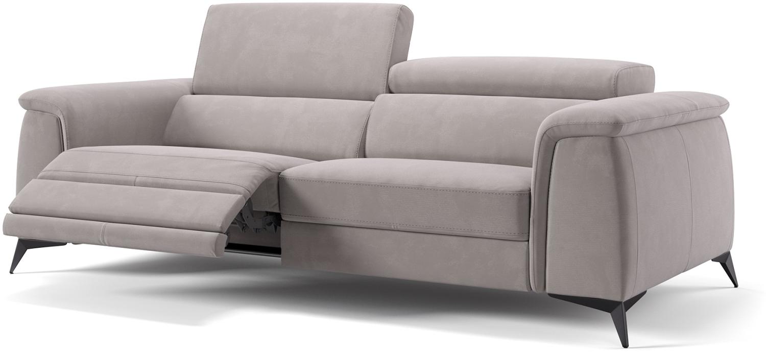 Sofanella Dreisitzer LIVORNO Stoffsofa Couch hochwertig in Hellgrau Bild 1