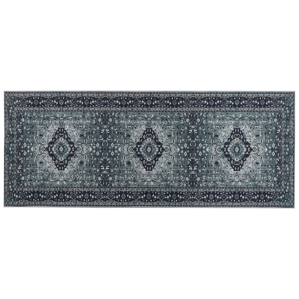 Teppich grau orientalisches Muster 80 x 200 cm Kurzflor VADKADAM Bild 1