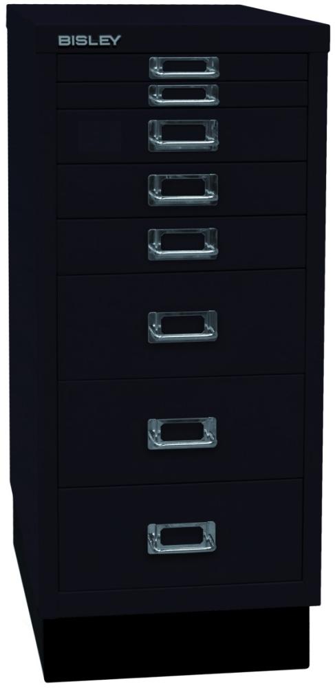 BISLEY MultiDrawer, 29er Serie mit Sockel, DIN A4, 8 Schubladen, Metall, 633 Schwarz, 38 x 27. 9 x 67 cm Bild 1