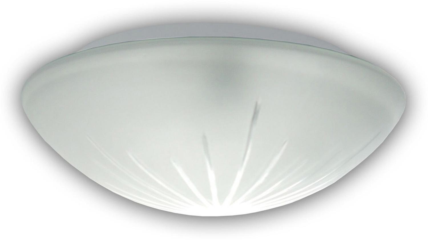 LED Deckenleuchte / Deckenschale rund, Schliffglas satiniert, Ø 25cm Bild 1