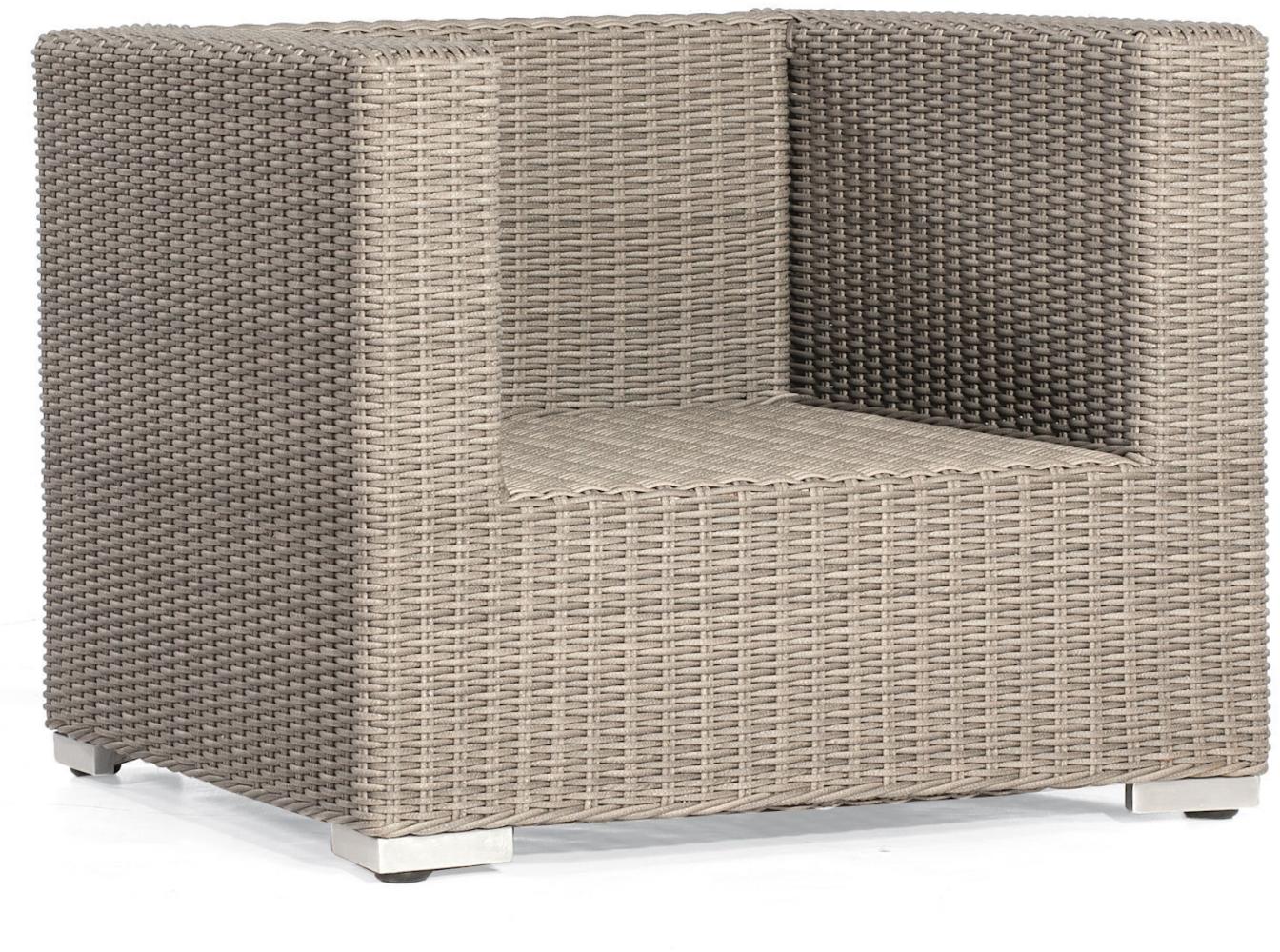 Sonnenpartner Lounge-Sessel Residence Aluminium mit Polyrattan stone-grey inklusive Kissen Loungeses Bild 1