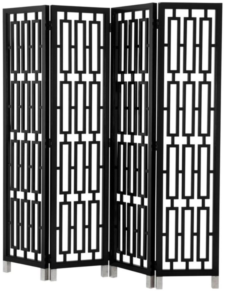 Casa Padrino Mahagoni Raumteiler in piano schwarz 200 x H. 225 cm - Luxus Qualität Bild 1