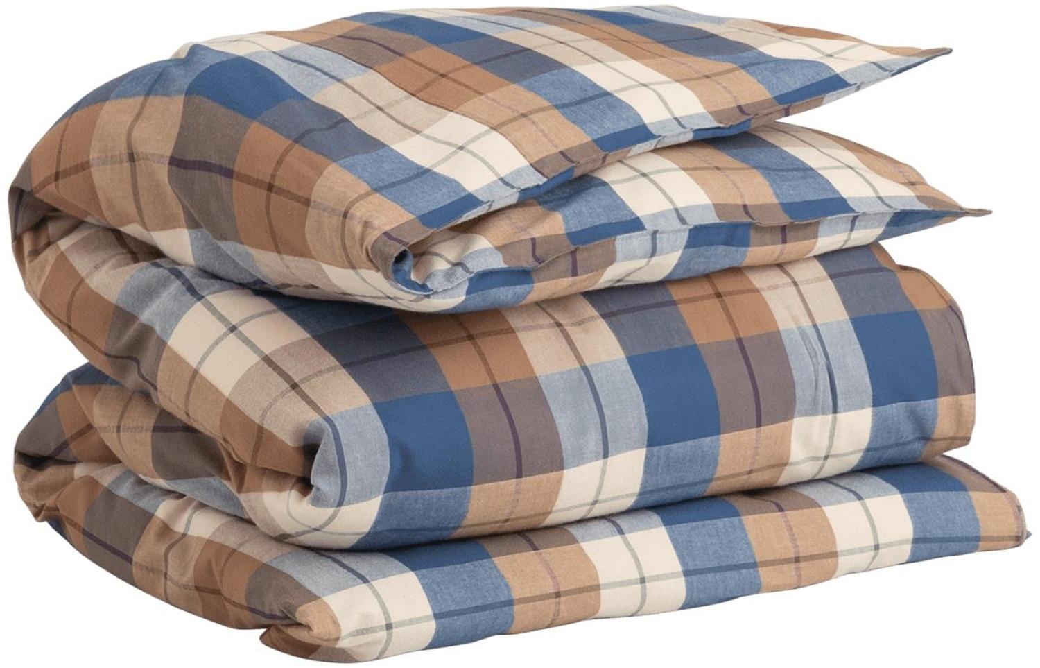 GANT Bettdeckenbezug Bettwäsche Flannel Check Deep Blue 135 x 200 cm Bild 1