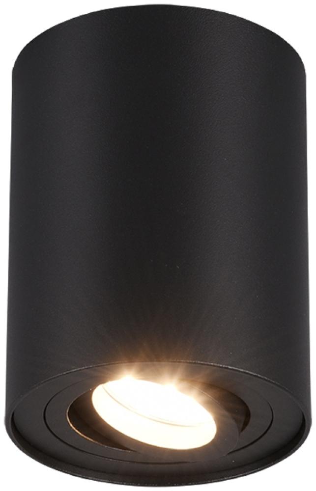 Runder LED Deckenstrahler mit einem schwenkbarem Spot, schwarz matt Bild 1