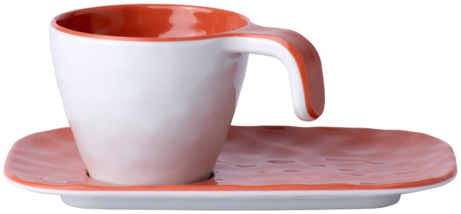 Espressotasse mit Unterteller - Harmony Coral - Summer Edition einzeln Bild 1