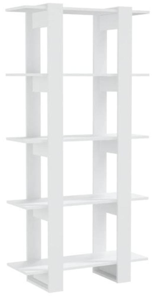Bücherregal/Raumteiler Weiß 80x30x160 cm Holzwerkstoff Bild 1