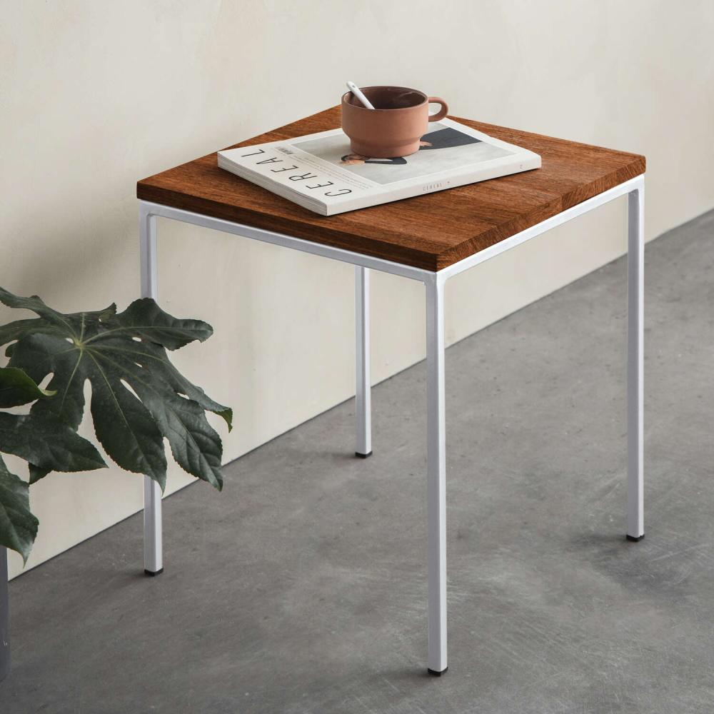 Cube Table Buchenholz /Gestell Weiß Bild 1
