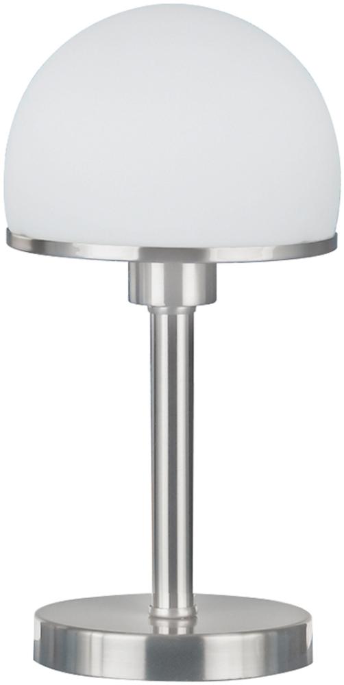 Tischleuchte JOOST II Silber Glasschirm Weiß - Touchfunktion, H. 39cm Bild 1