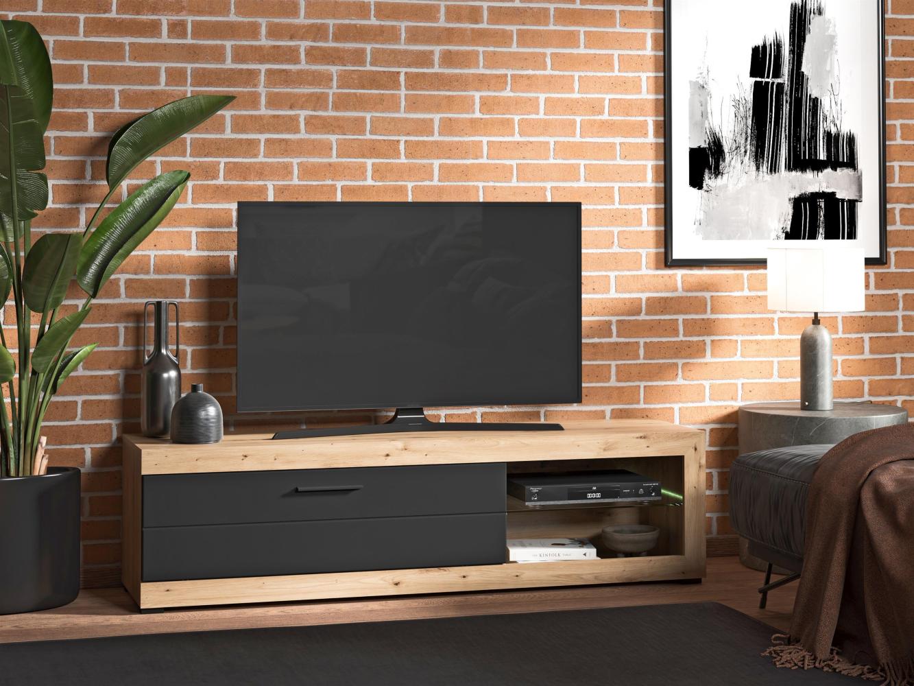 TV-Board >Ruma< in Artisan Eiche - 162x43x41,6cm (BxHxT) Bild 1