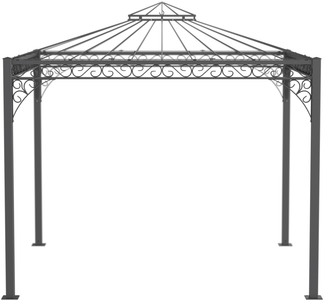 ELEO Pavillon aus Schmiedeeisen quadratisch Genua 3 x 3 m pulverbeschichtet anthrazit Bild 1
