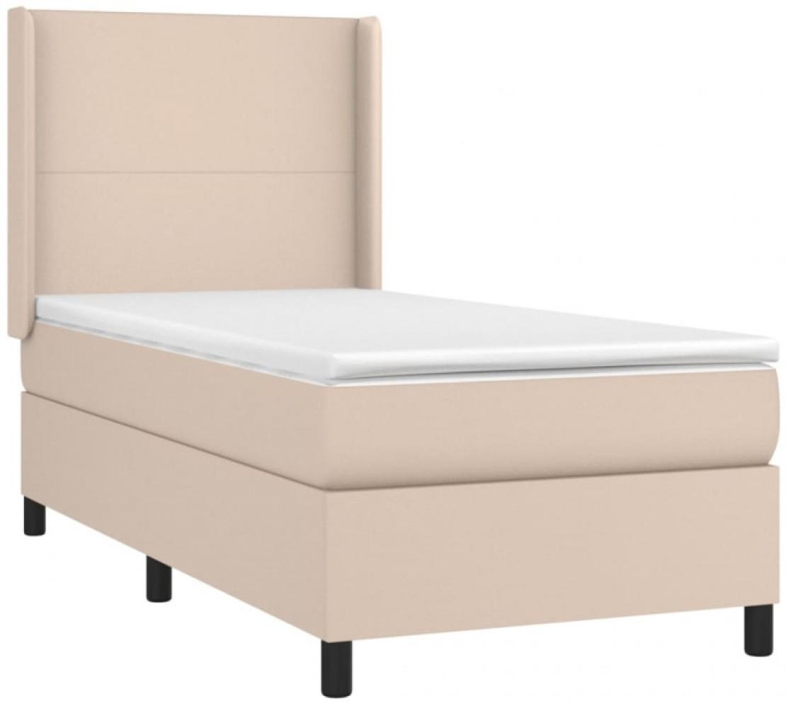 vidaXL Polsterbett mit Matratze & LED Cappuccino-Braun 80x200cm [3139234] Bild 1