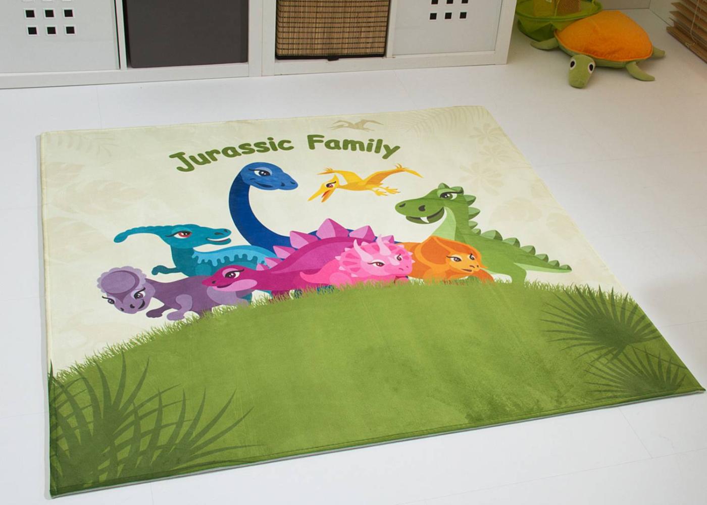 Kinderteppich Jurassic Family, Farbe: , Größe: 80x80 cm Bild 1