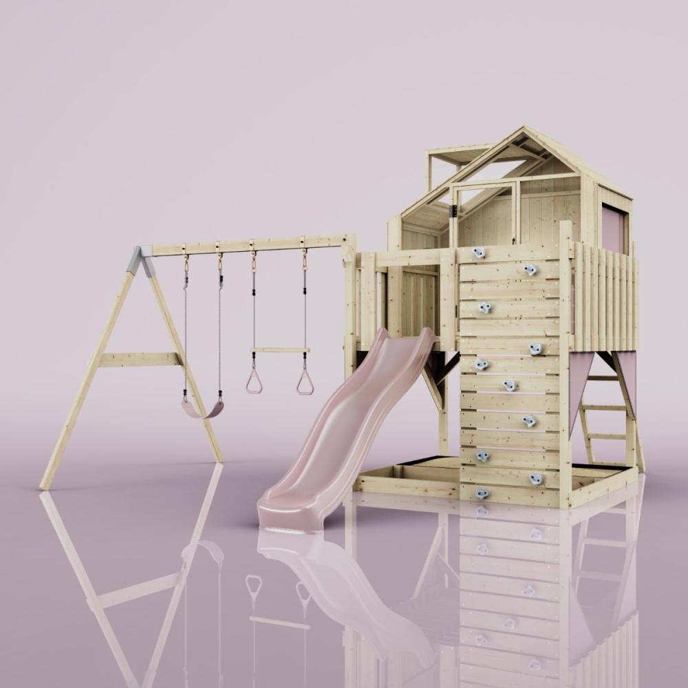 PolarPlay Spielturm Lasse aus Holz in Rosa Bild 1