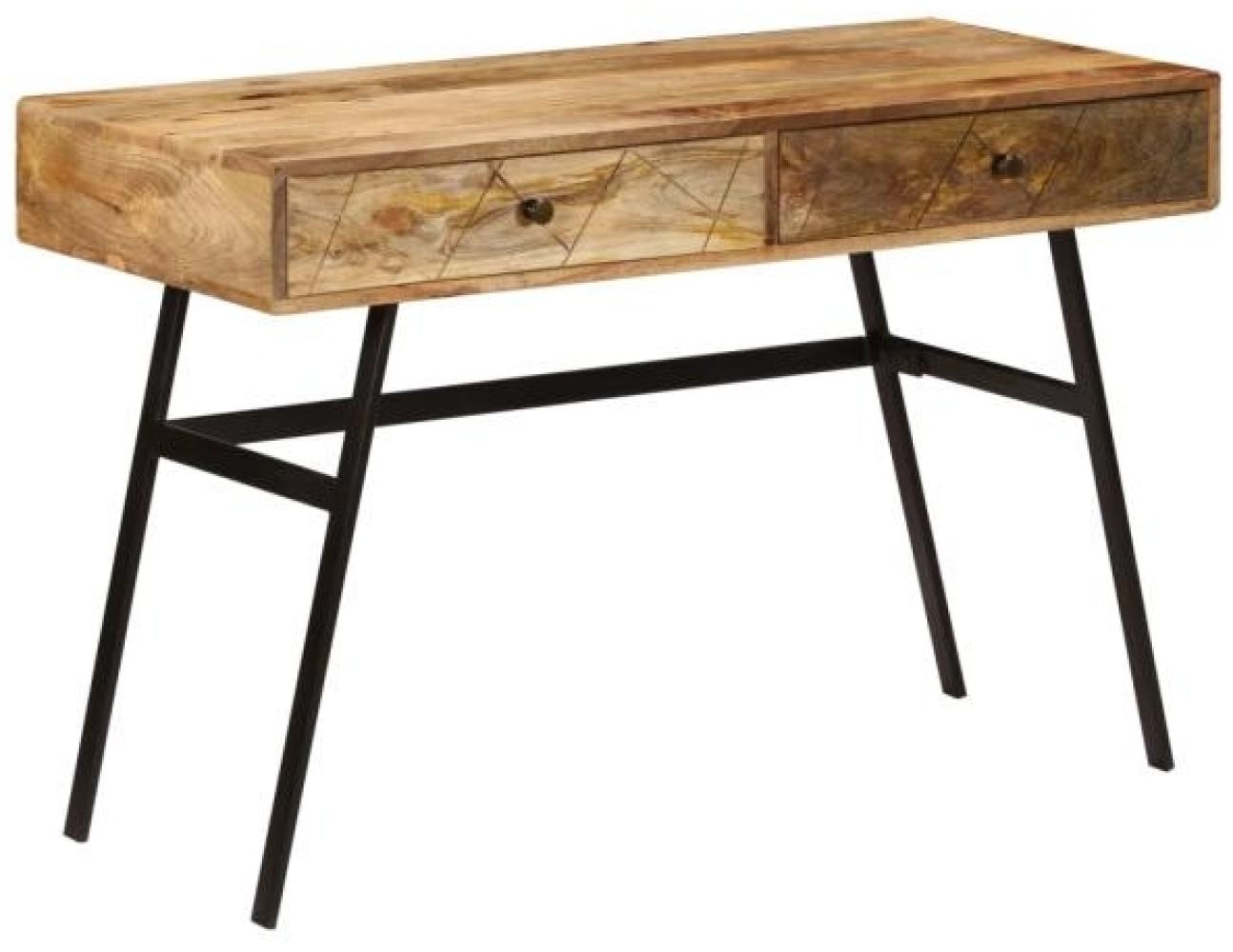 Schreibtisch mit Schubladen, Massivholz Mango, 110 × 50 × 76 cm Bild 1