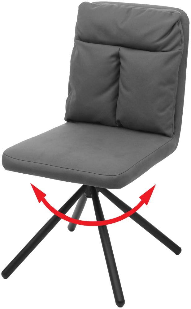 Esszimmerstuhl HWC-G58, Küchenstuhl Stuhl, drehbar Auto-Position Textil/Stoff ~ grau Bild 1
