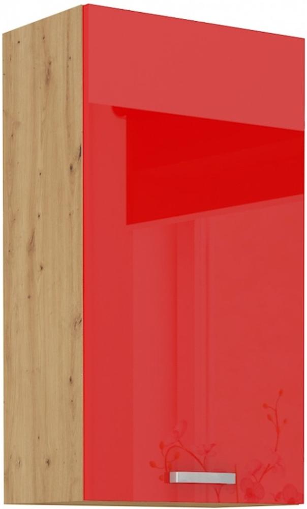 Hängeschrank 50-90 cm Eiche Artisan Rot Hochglanz Küchenzeile Küchenblock Küche Bild 1