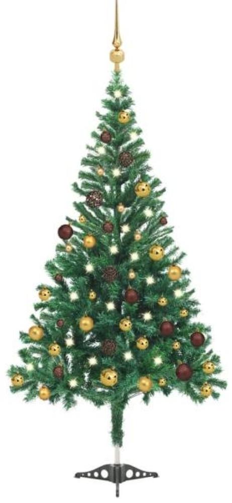 vidaXL Künstlicher Weihnachtsbaum mit LEDs & Schmuck 180 cm 564 Zweige Bild 1
