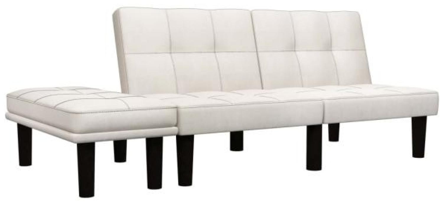 vidaXL 2-Sitzer-Sofa Cremeweiß Stoff Bild 1