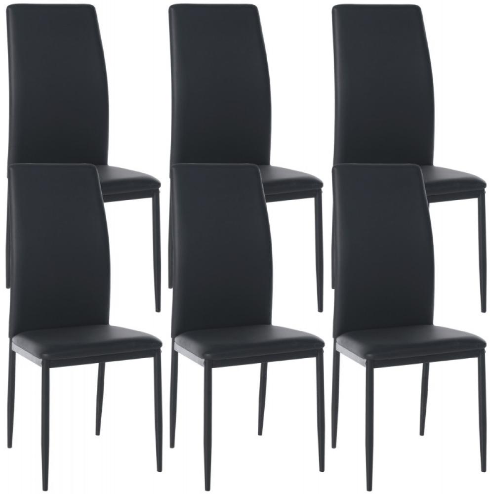 6er Set Esszimmerstühle Savino Kunstleder (Farbe: schwarz) Bild 1