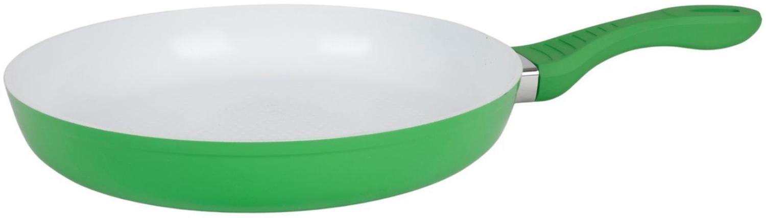 Aluminium-Pfanne 24cm Bratpfanne Servierpfanne Keramikbeschichtung Induktion grün Bild 1