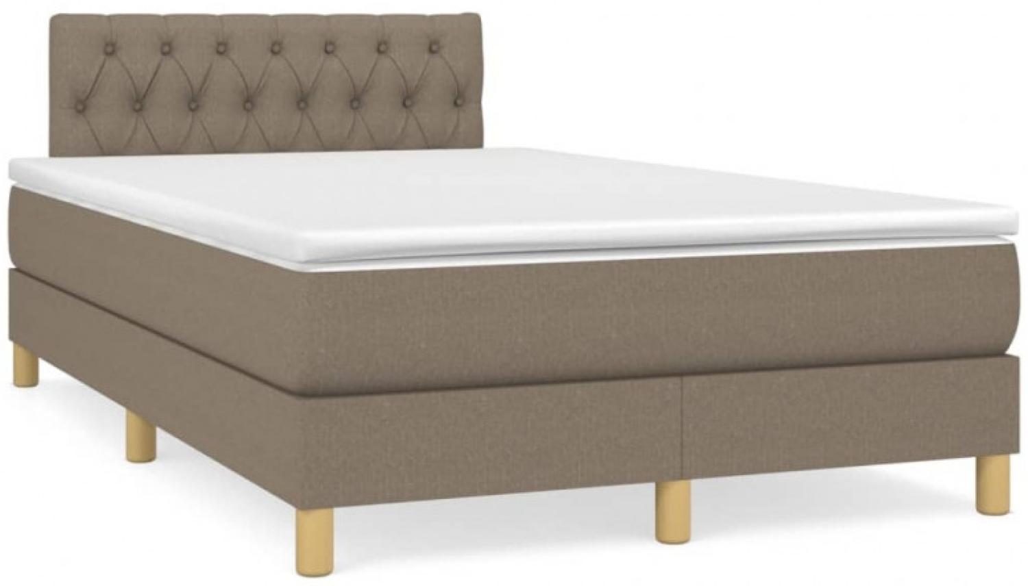 Boxspringbett mit Matratze & LED Taupe 120x190 cm Stoff (Farbe: Taupe) Bild 1