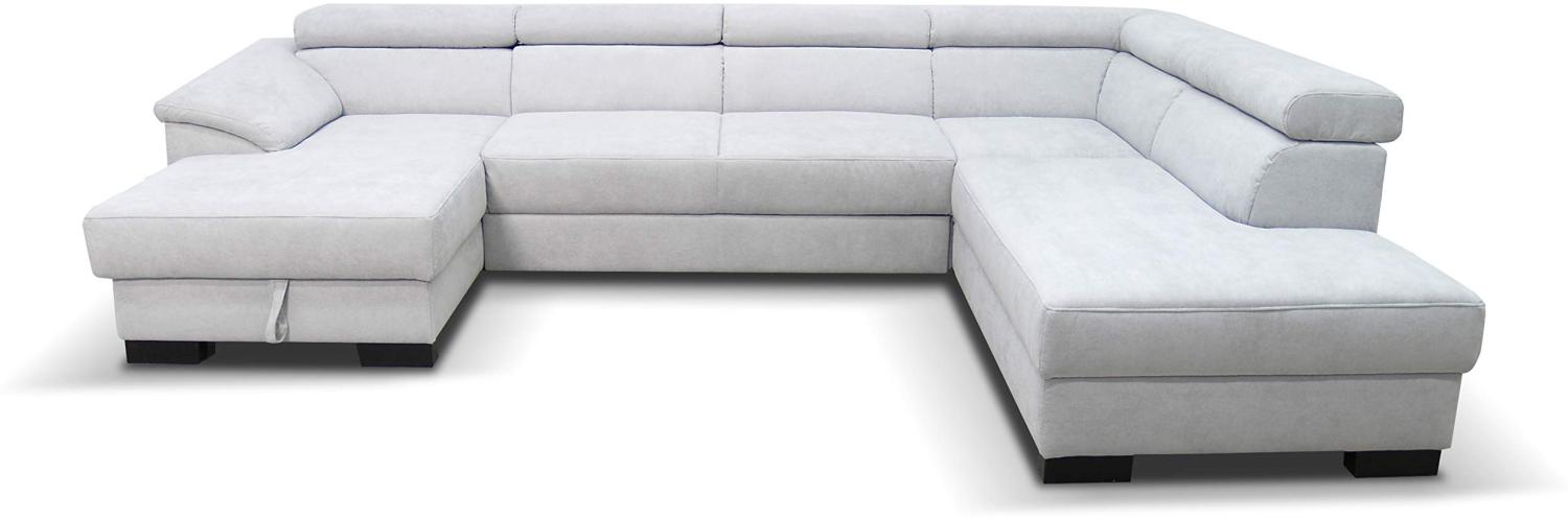 DOMO Collection David FK Wohnlandschaft, Sofa mit Rückenfunktion in U-Form, Couch mit Federkern und Funktion, Polsterecke, grau, 166 x 337 x 232 cm Bild 1