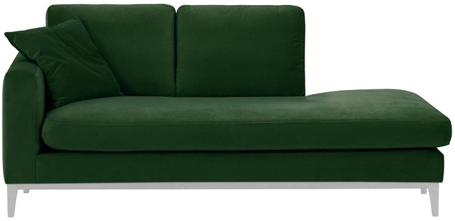 SLF24 - Linksseitiges Chaiselongue Covex Wood - dunkelgrün - Velluto 10, Farbe der beine: weiß Bild 1