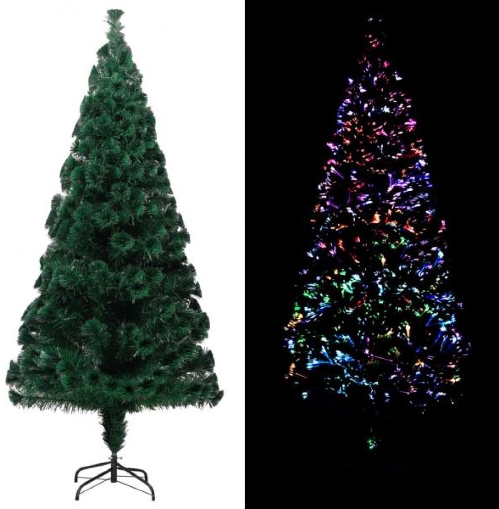 vidaXL Künstlicher Weihnachtsbaum mit Ständer Grün 210 cm Fiberoptik Bild 1