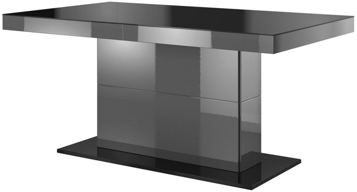 Esstisch "Hektor" Küchentisch 165-255x95cm grau hochglanz Glas Ausziehbar Bild 1