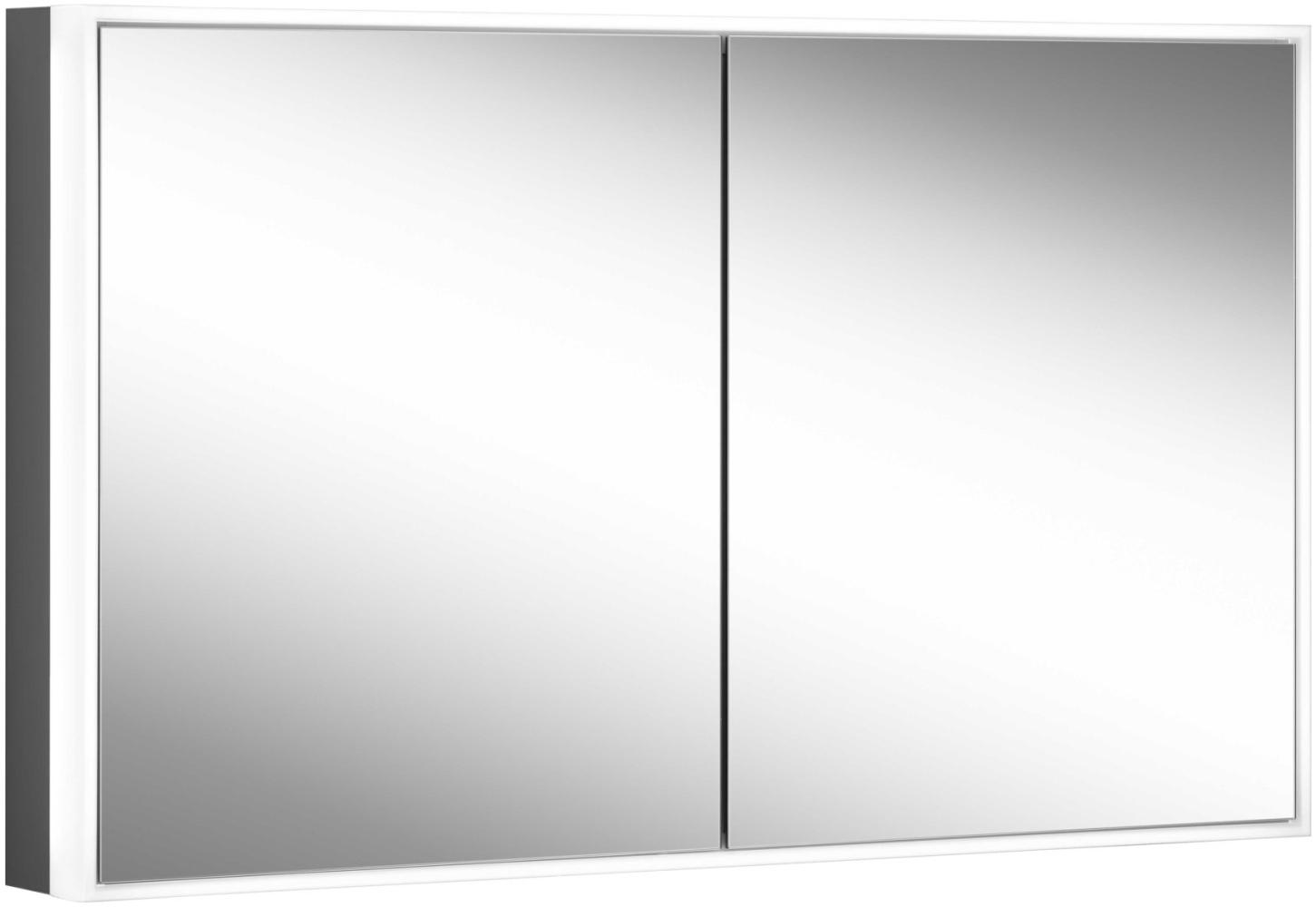 Schneider PREMIUM Line Ultimate LED Lichtspiegelschrank, 2 Doppelspiegeltüren, 1225x73,3x15,8cm, 182. 120, Ausführung: EU-Norm/Korpus schwarz matt - 182. 120. 02. 41 Bild 1