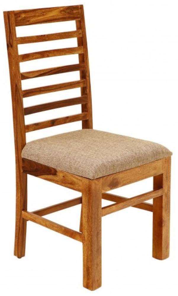 Stuhl Rami mit gepolsterter Sitzfläche aus indischem Sheesham-Massivholz Bild 1